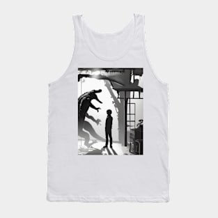 Alligator Shadow Silhouette Anime Style Collection No. 99 Tank Top